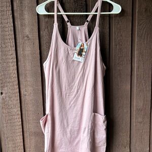 Lilac purple romper with Pockets